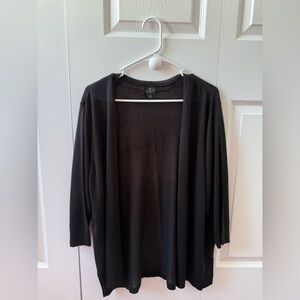 Black Open Front Cardigan